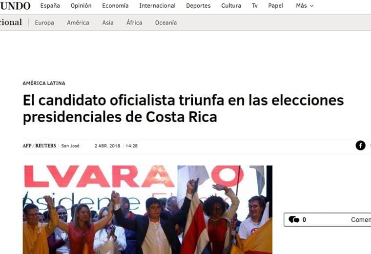Medios internacionales hacen eco de la victoria de Carlos Alvarado